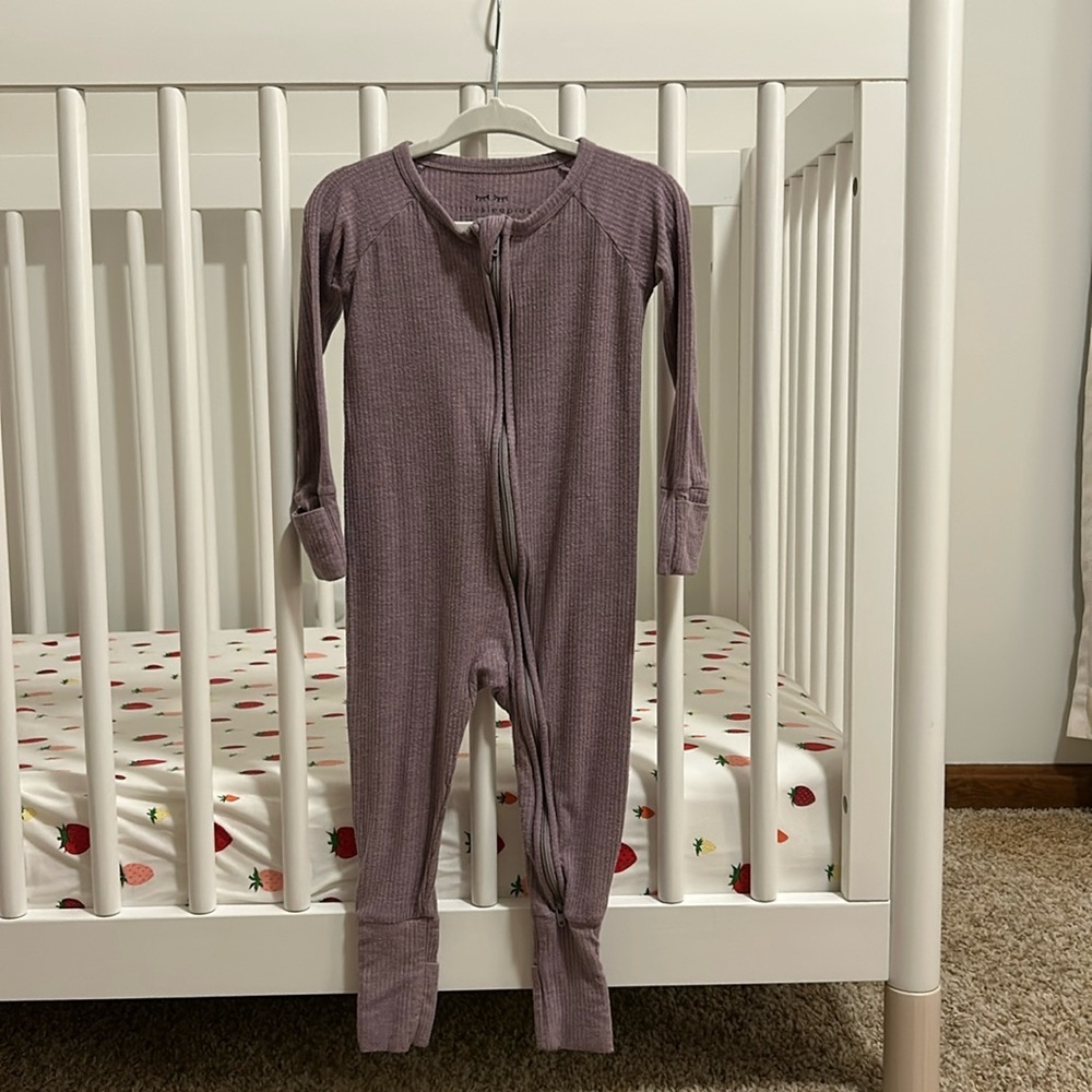 Little Sleepies Lavender Ribbed Zippy